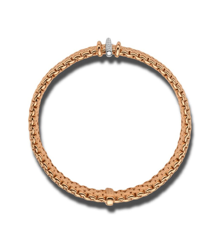 FOPE Panorama Flex'it Tri Color Wide Bracelet in Rose Gold