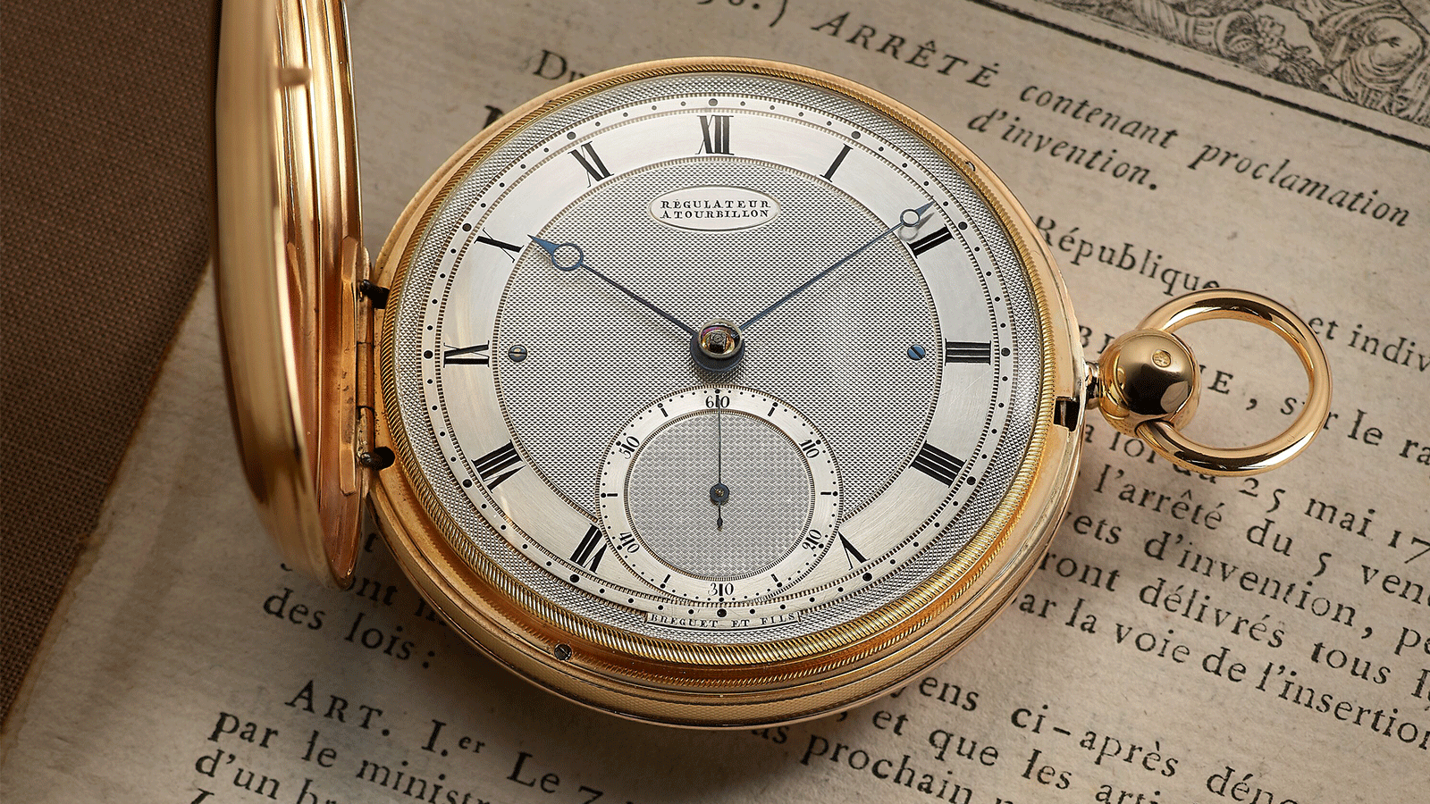 Breguet No. 2567, Tourbillon timepiece sold in 1812 to Mr Armand-Pierre Le Bigot